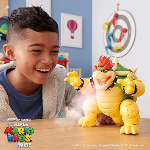 THE SUPER MARIO BROS 18cm Bowser Action Figure. Features Fire Breathing Effects! for Kids and Collectors