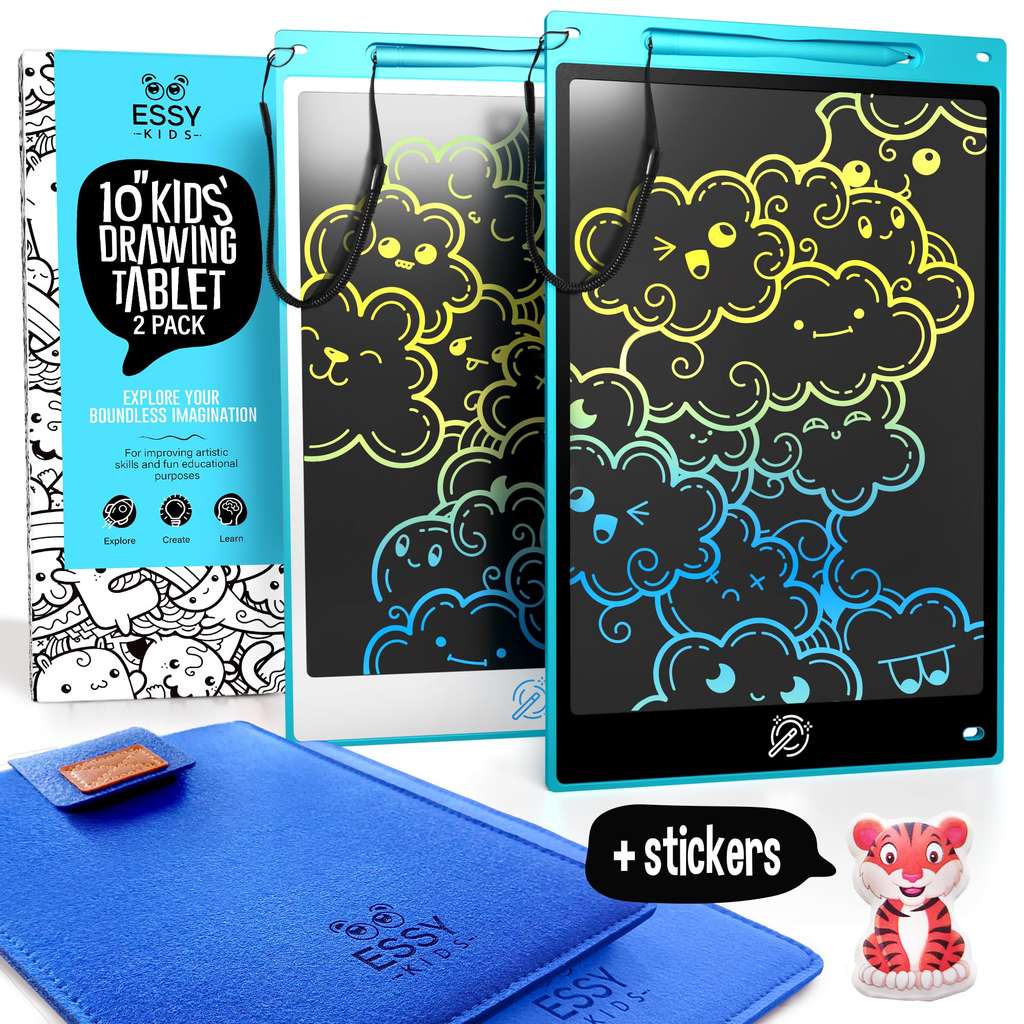 Essy Kids 10” 2Pack LCD Drawing Tablet Pad Kids Magic £6.49 after Voucher Sold by essential with love FBA