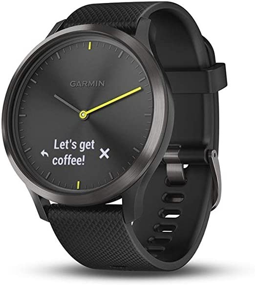GARMIN vívomove HR Hybrid Smartwatch for Men and Women Black/Black Large (Updated)